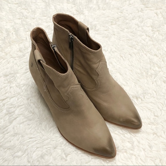 Frye Ash Reina Leather Booties Sz 10 - Picture 5 of 11